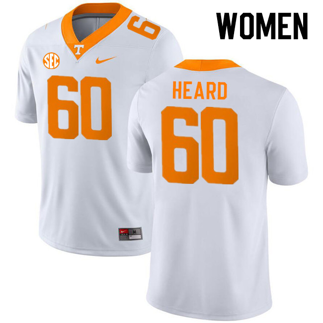 Women #60 Jeremias Heard Tennessee Volunteers College Football Jerseys Stitched-White